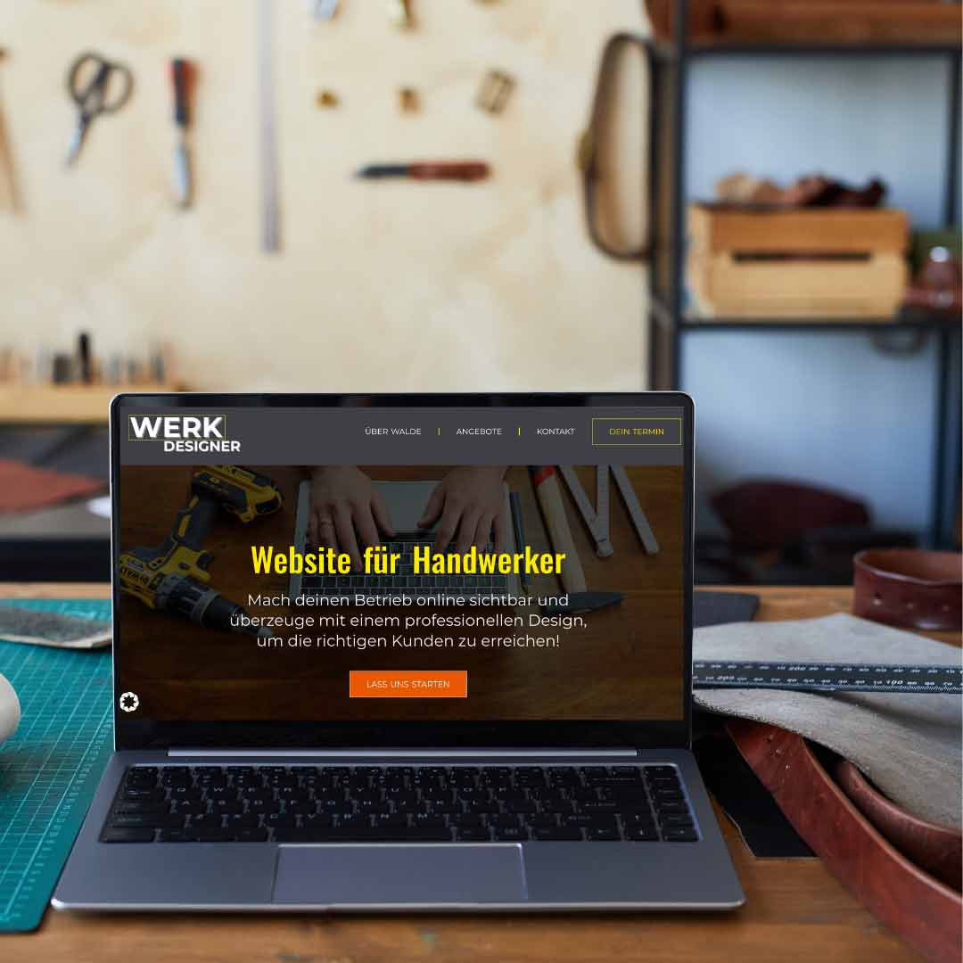 Beispiel für Handwerker-Website auf Werkbank – Webdesign-Lösung von Werkdesigner handwerker-website-erstellen-lassen